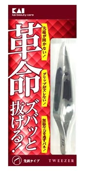 貝印 キャッチャー毛抜き 先斜 KQ3096 (1個)-化粧品